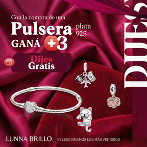 Llevate 3 Dijes GRATIS con tu Pulsera de Plata 925.