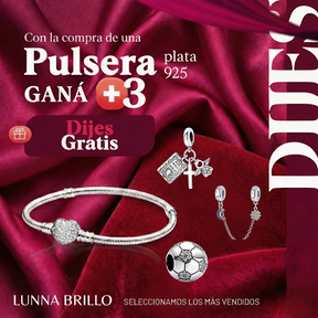 Llevate 3 Dijes GRATIS con tu Pulsera de Plata 925.